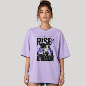 "RISE" Cyberpunk Graphic Oversized T-Shirt