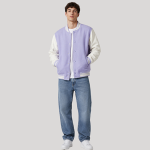 "LILAC VARSITY" Letterman Bomber Jacket